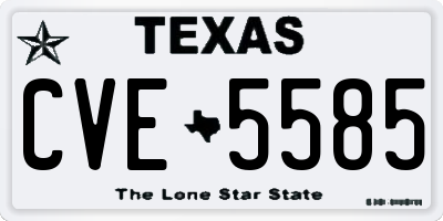 TX license plate CVE5585