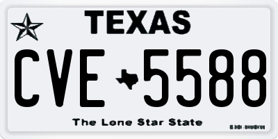 TX license plate CVE5588