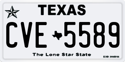 TX license plate CVE5589