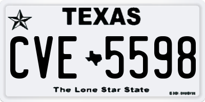 TX license plate CVE5598