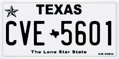 TX license plate CVE5601
