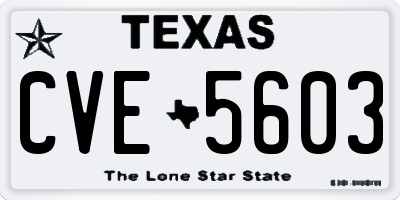 TX license plate CVE5603