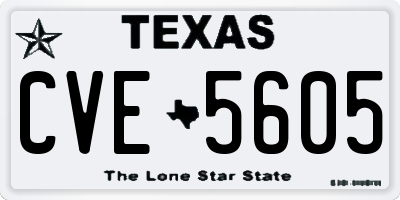 TX license plate CVE5605