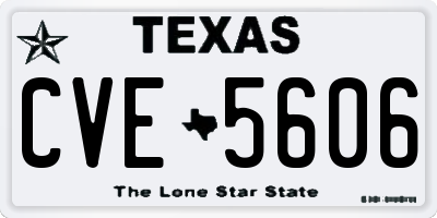 TX license plate CVE5606