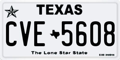 TX license plate CVE5608
