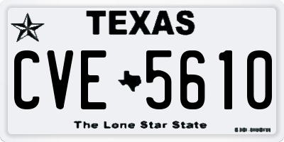 TX license plate CVE5610