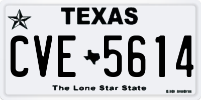 TX license plate CVE5614