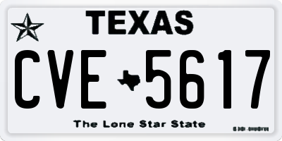 TX license plate CVE5617