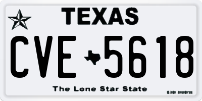 TX license plate CVE5618