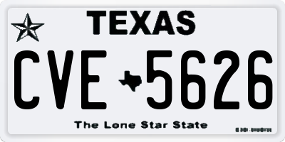 TX license plate CVE5626