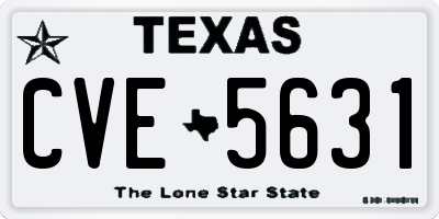TX license plate CVE5631