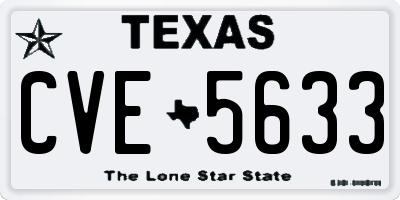 TX license plate CVE5633