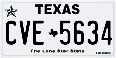 TX license plate CVE5634