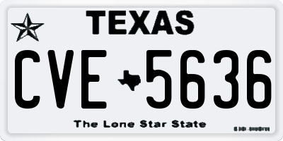 TX license plate CVE5636