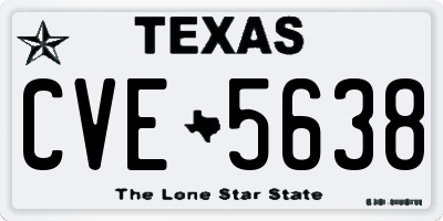 TX license plate CVE5638