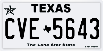 TX license plate CVE5643