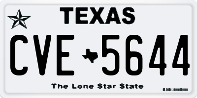 TX license plate CVE5644