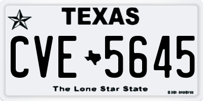 TX license plate CVE5645
