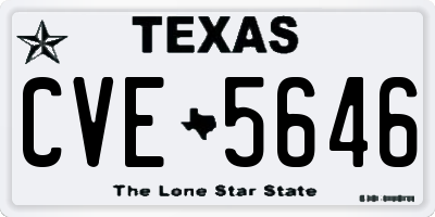 TX license plate CVE5646