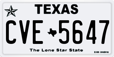 TX license plate CVE5647