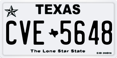TX license plate CVE5648