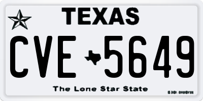 TX license plate CVE5649
