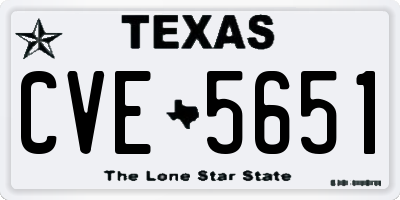 TX license plate CVE5651