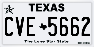 TX license plate CVE5662
