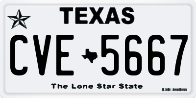 TX license plate CVE5667