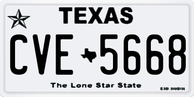 TX license plate CVE5668