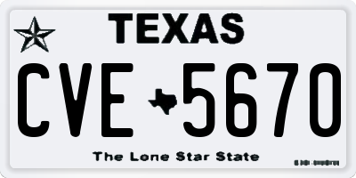 TX license plate CVE5670