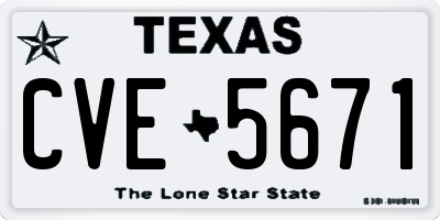 TX license plate CVE5671