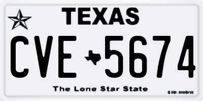TX license plate CVE5674
