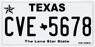 TX license plate CVE5678