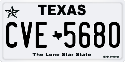 TX license plate CVE5680