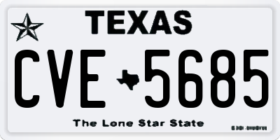 TX license plate CVE5685