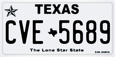 TX license plate CVE5689