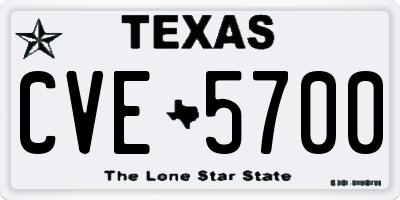 TX license plate CVE5700