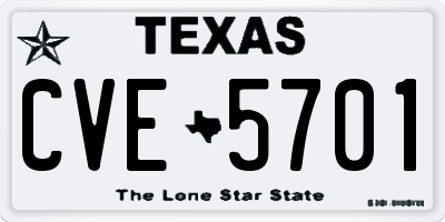 TX license plate CVE5701