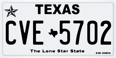 TX license plate CVE5702