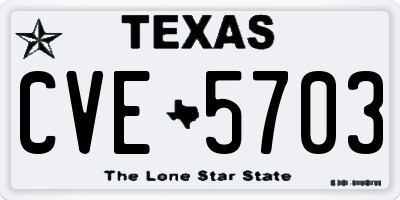 TX license plate CVE5703