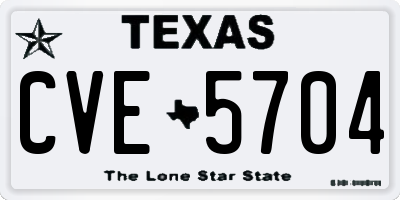 TX license plate CVE5704