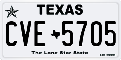 TX license plate CVE5705