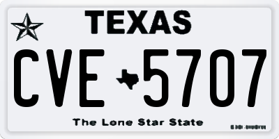 TX license plate CVE5707