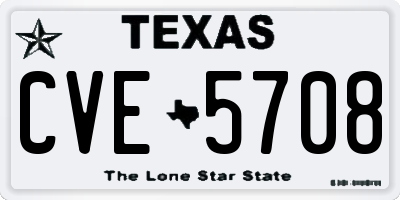 TX license plate CVE5708