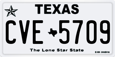 TX license plate CVE5709