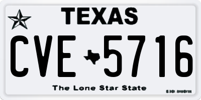 TX license plate CVE5716