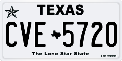 TX license plate CVE5720