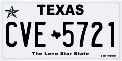TX license plate CVE5721