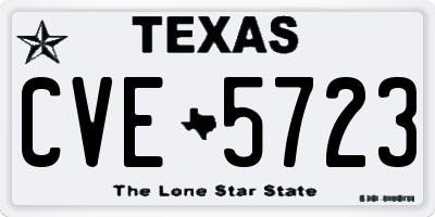 TX license plate CVE5723